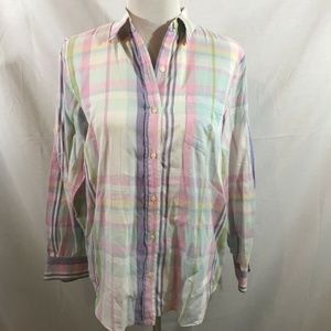 Ralph Lauren pastel plaid long sleeve button down